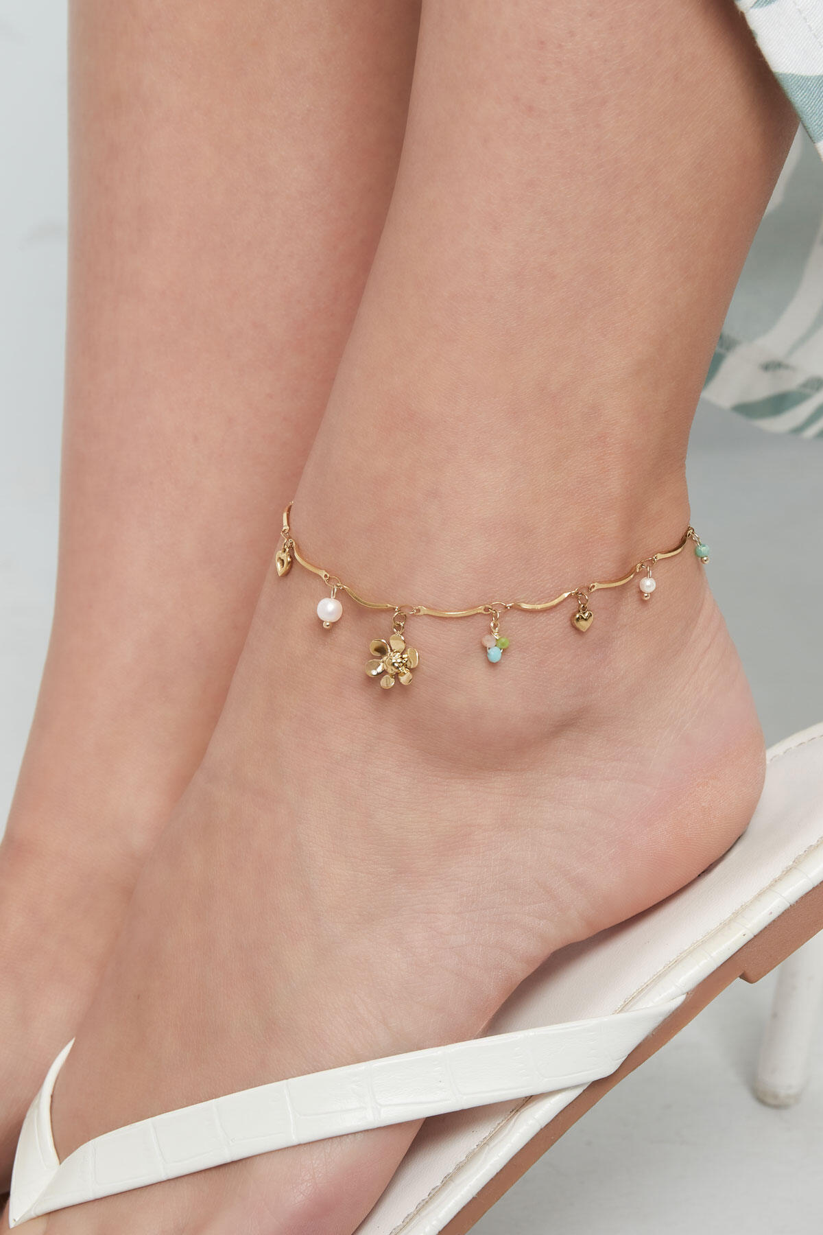 Charm tobillera flor de verano - dorado Imagen2