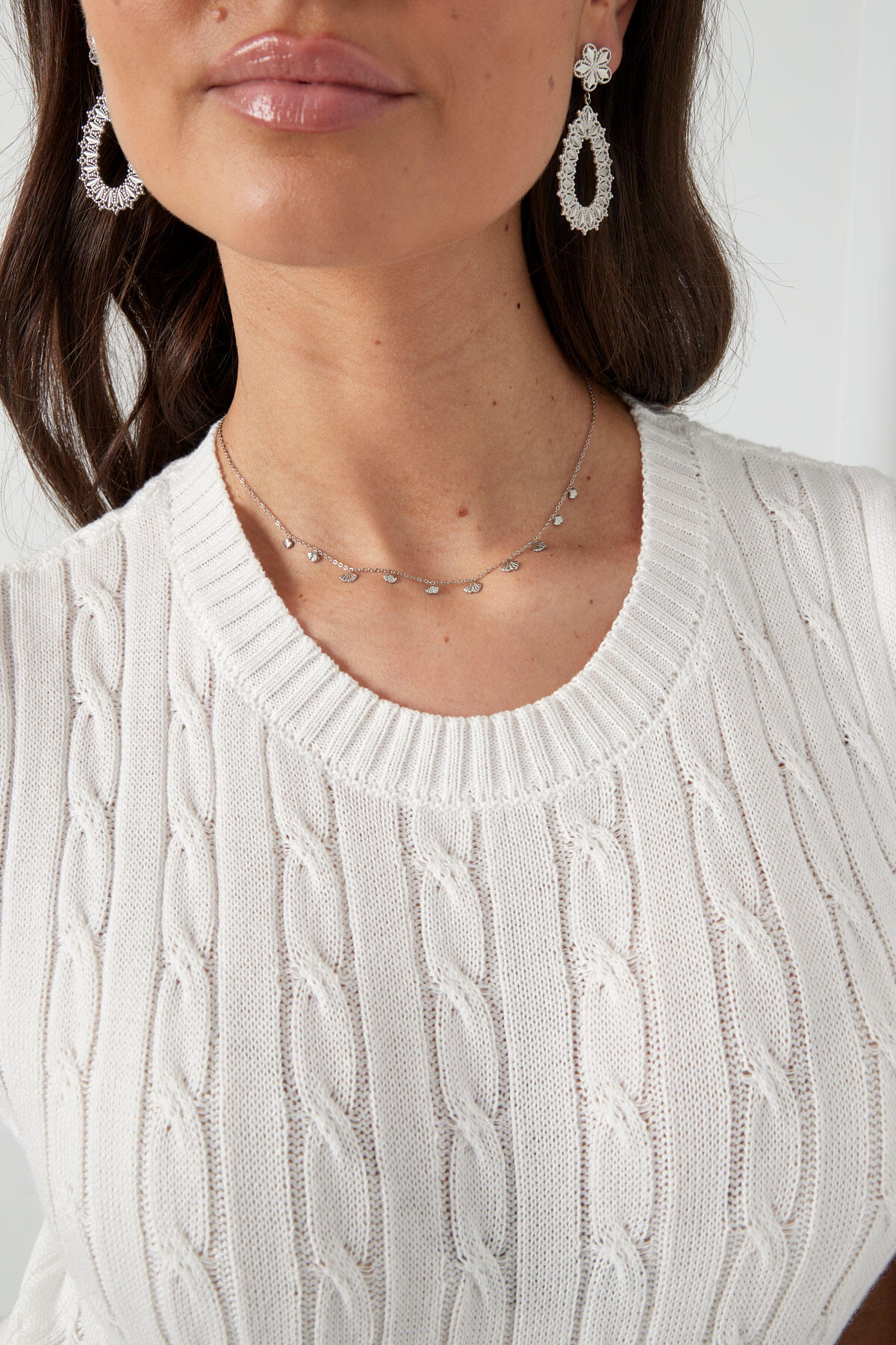 klassieke ketting met schelp bedels h5 Afbeelding3