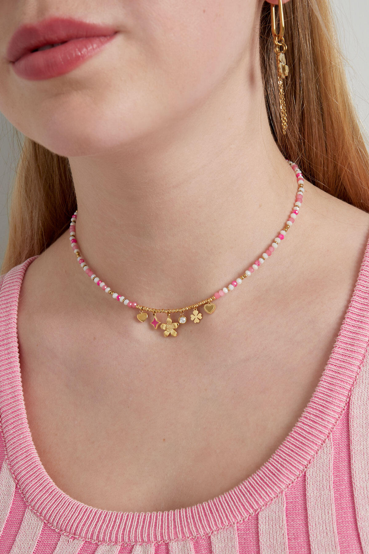 Farbenfrohe Kette Summer Lover - Roségold h5 Bild2