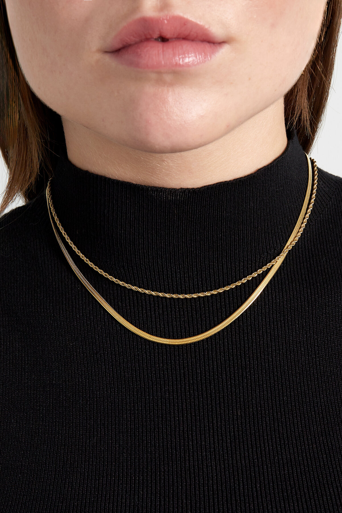 collar doble plano y cadena Imagen2