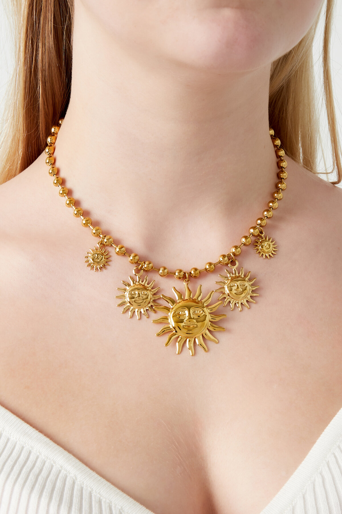 Necklace sunlit charm - Silver Color color