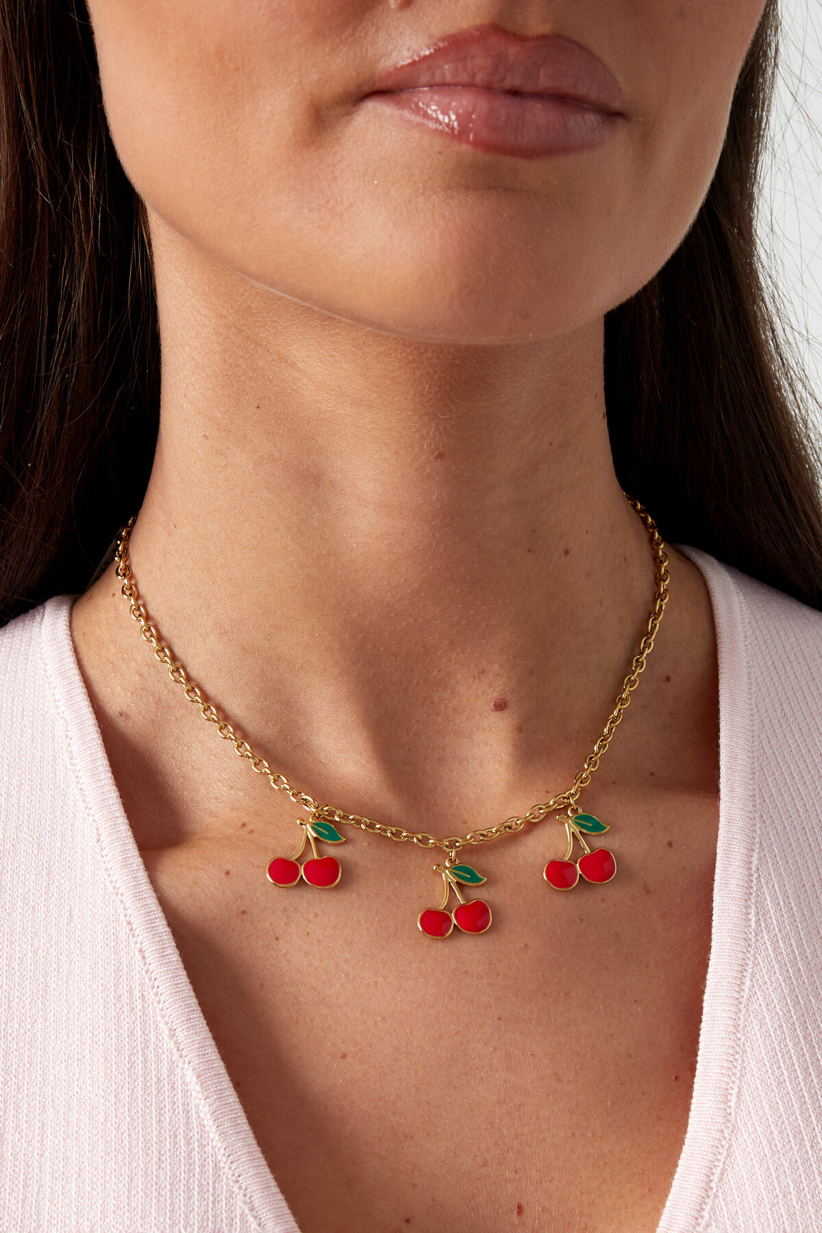 charm necklace triple cherry
