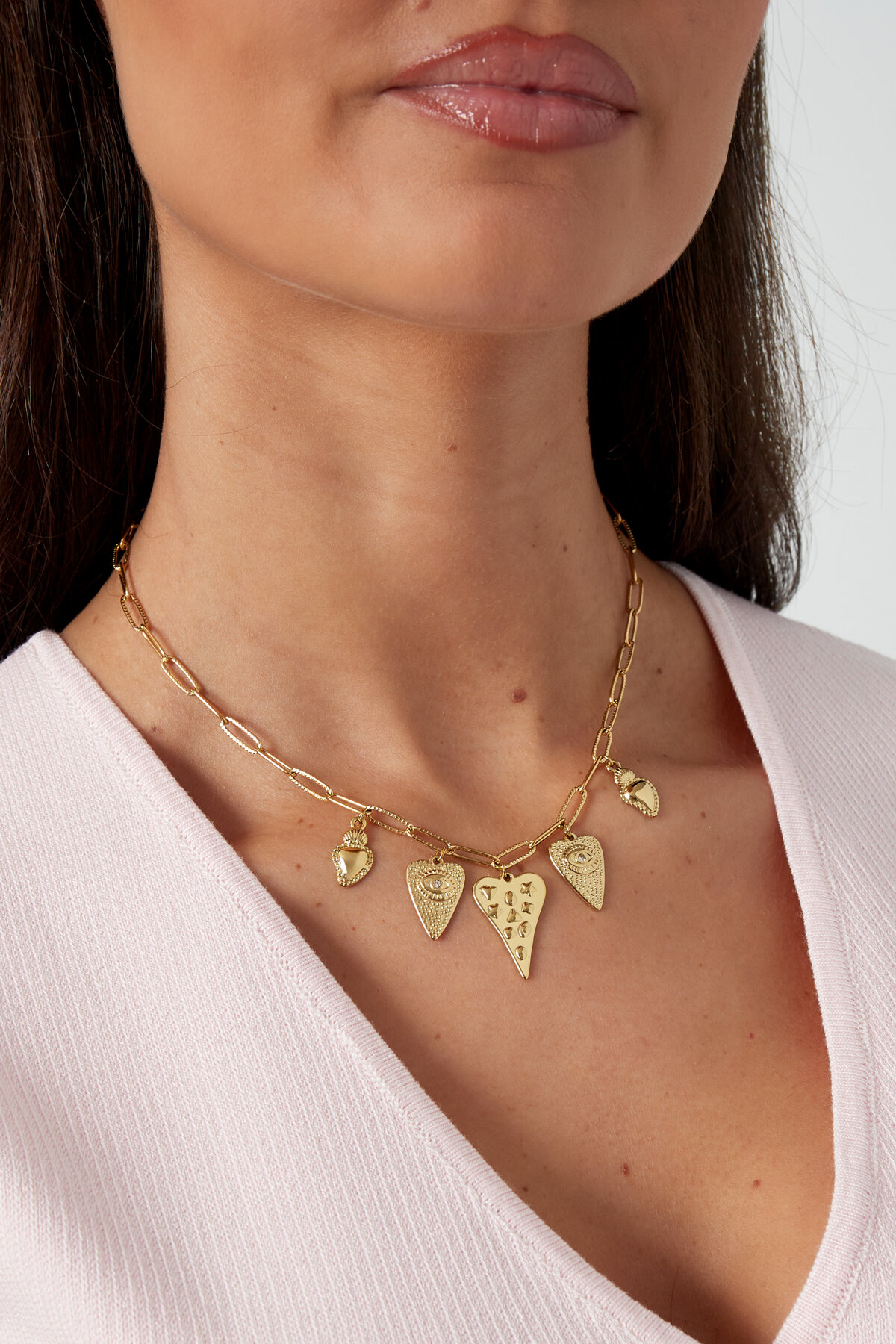 Halskette „Cherished Hearts“ – Goldfarben
