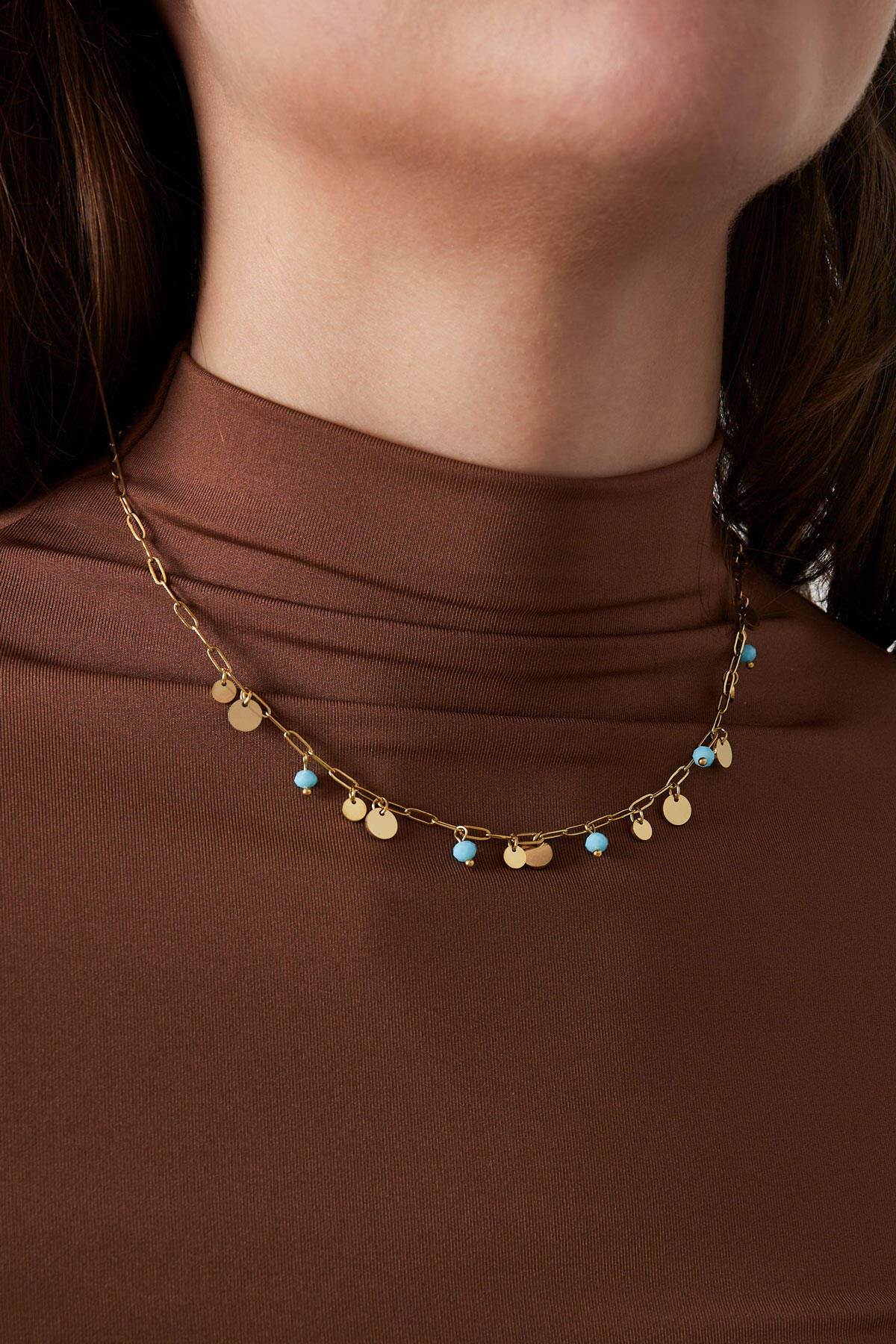 ketting mix van Goud kleur en rood Afbeelding2
