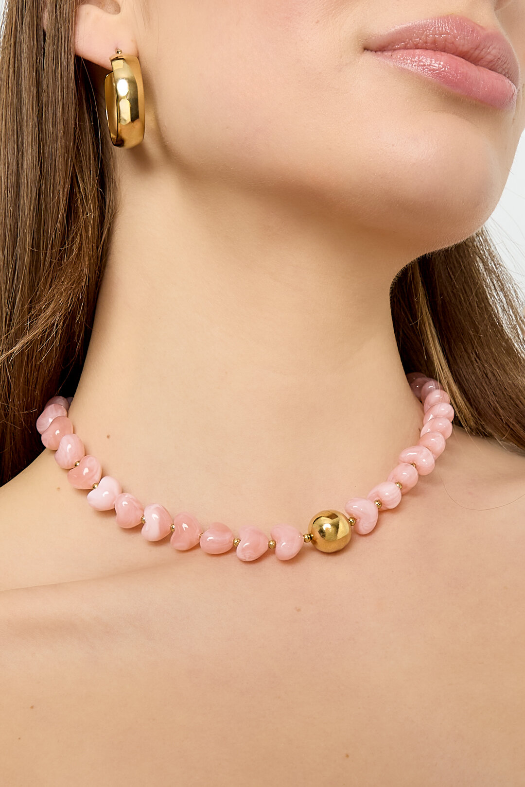 Statement necklace with heart-shaped beads h5 Picture3