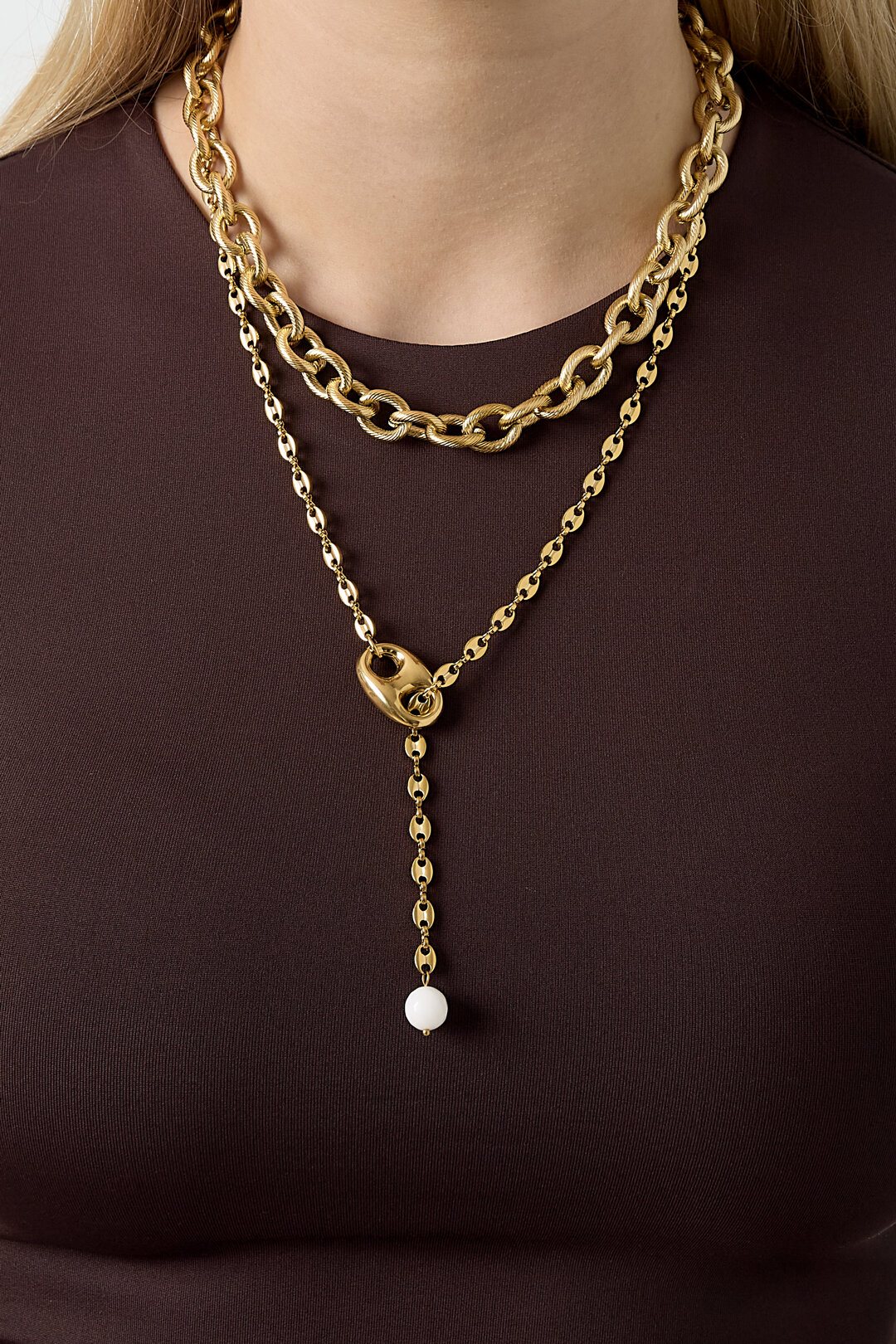 Colliers à chaîne en acier inoxydable, collection Simple Daily Simple, bijoux pour femmes