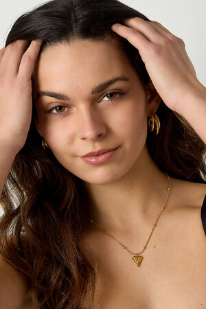 small ball necklace with heart h5 Picture2