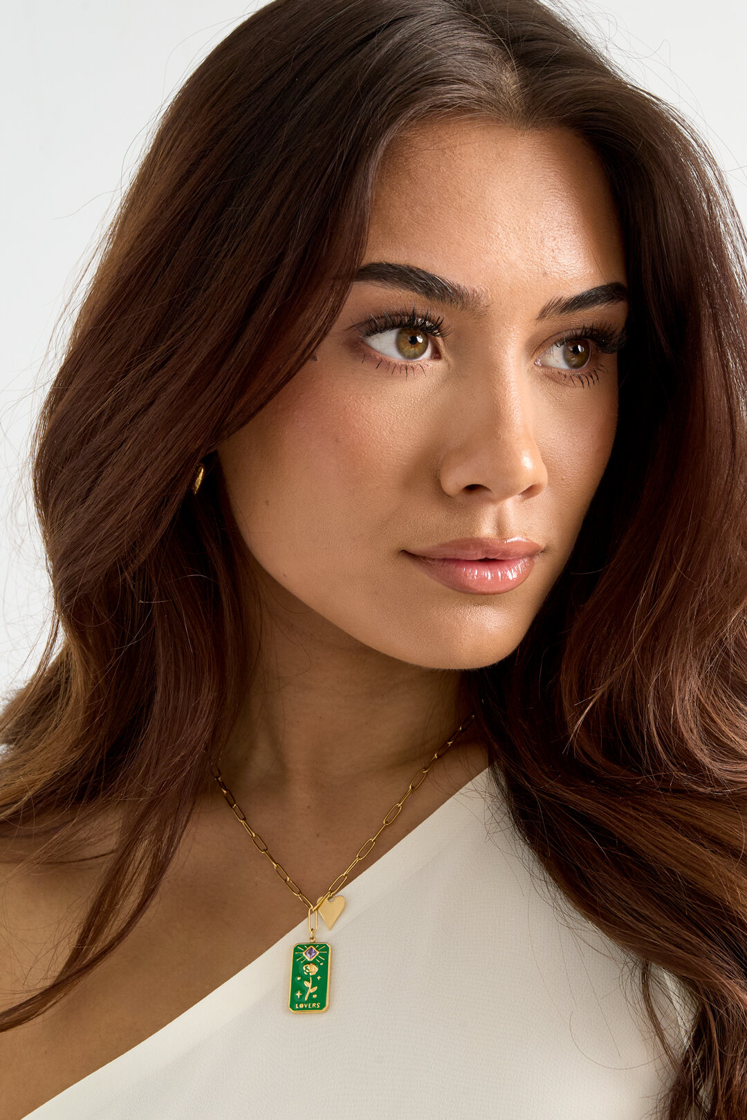 Halskette mit mystischem Charme – Goldfarbe - Goldfarbefarbe
