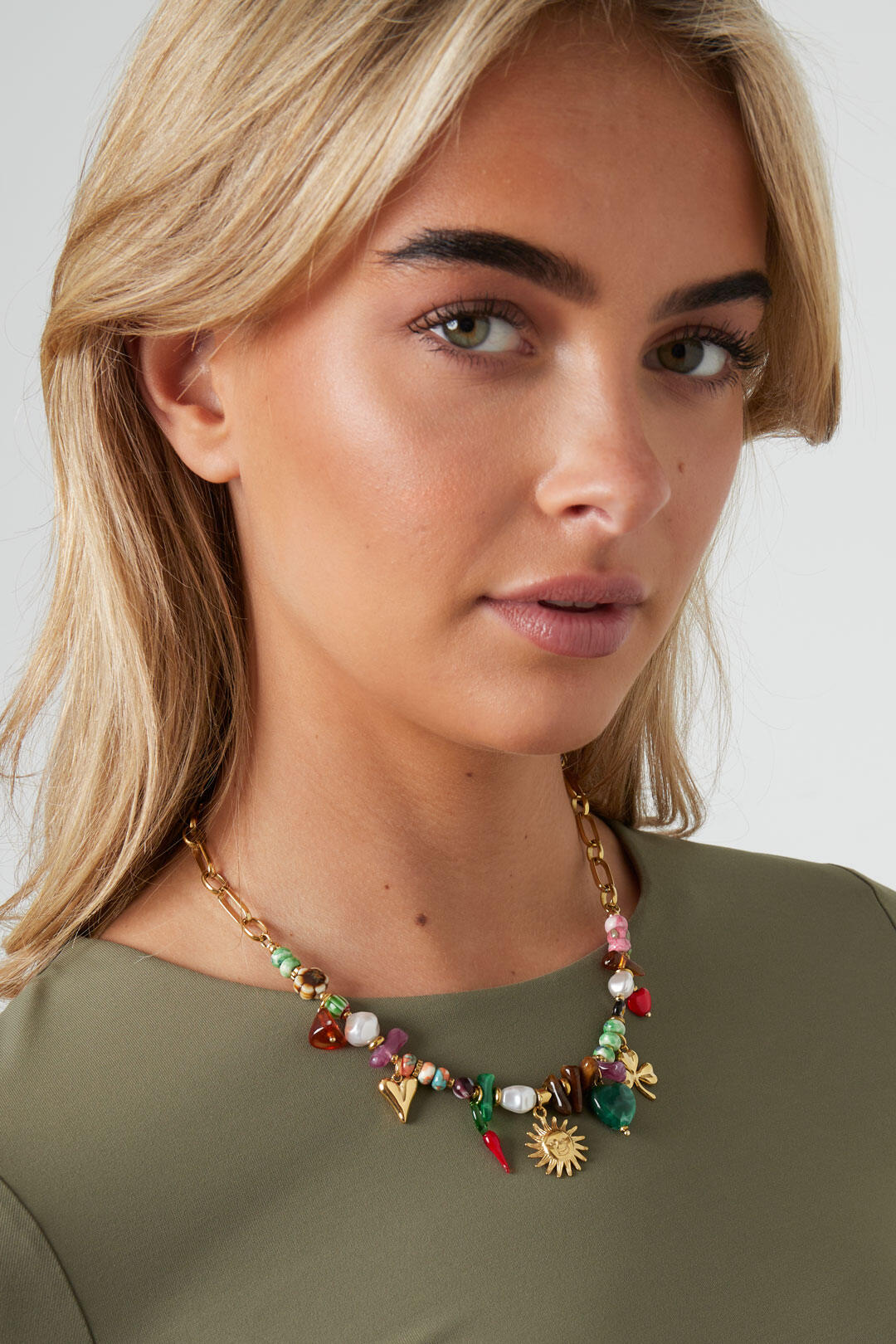 Collane di perline Cuore Sole Perline Casual Quotidiano Serie Etnica Gioielli da donna Immagine2