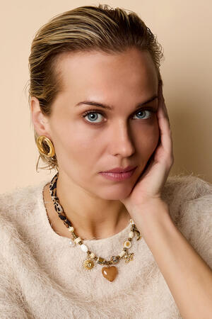 Beaded Necklaces Heart sun Leopard Print Star moon Casual Daily Simple Series Women's jewelry h5 Picture2