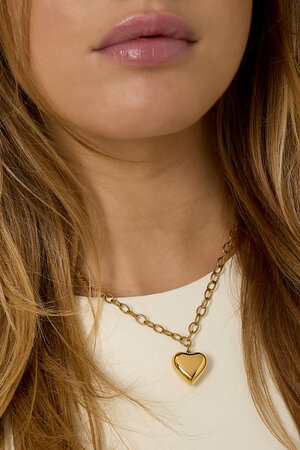 Colliers pendentifs en acier inoxydable en forme de cœur, collection décontractée et simple pour femmes h5 Image3