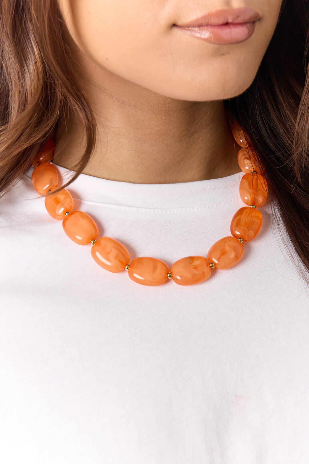 Necklace with squoval beads Picture3