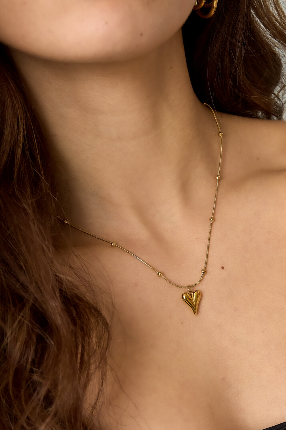 small ball necklace with heart h5Picture3