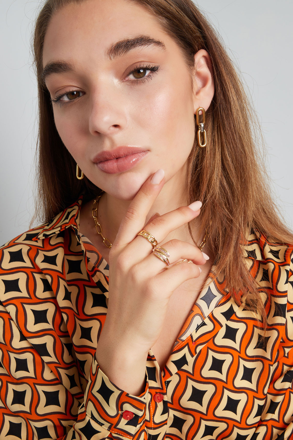 Groothandel Statement Ring Goudkleurig RVS Set van 1, foto 3 van 6