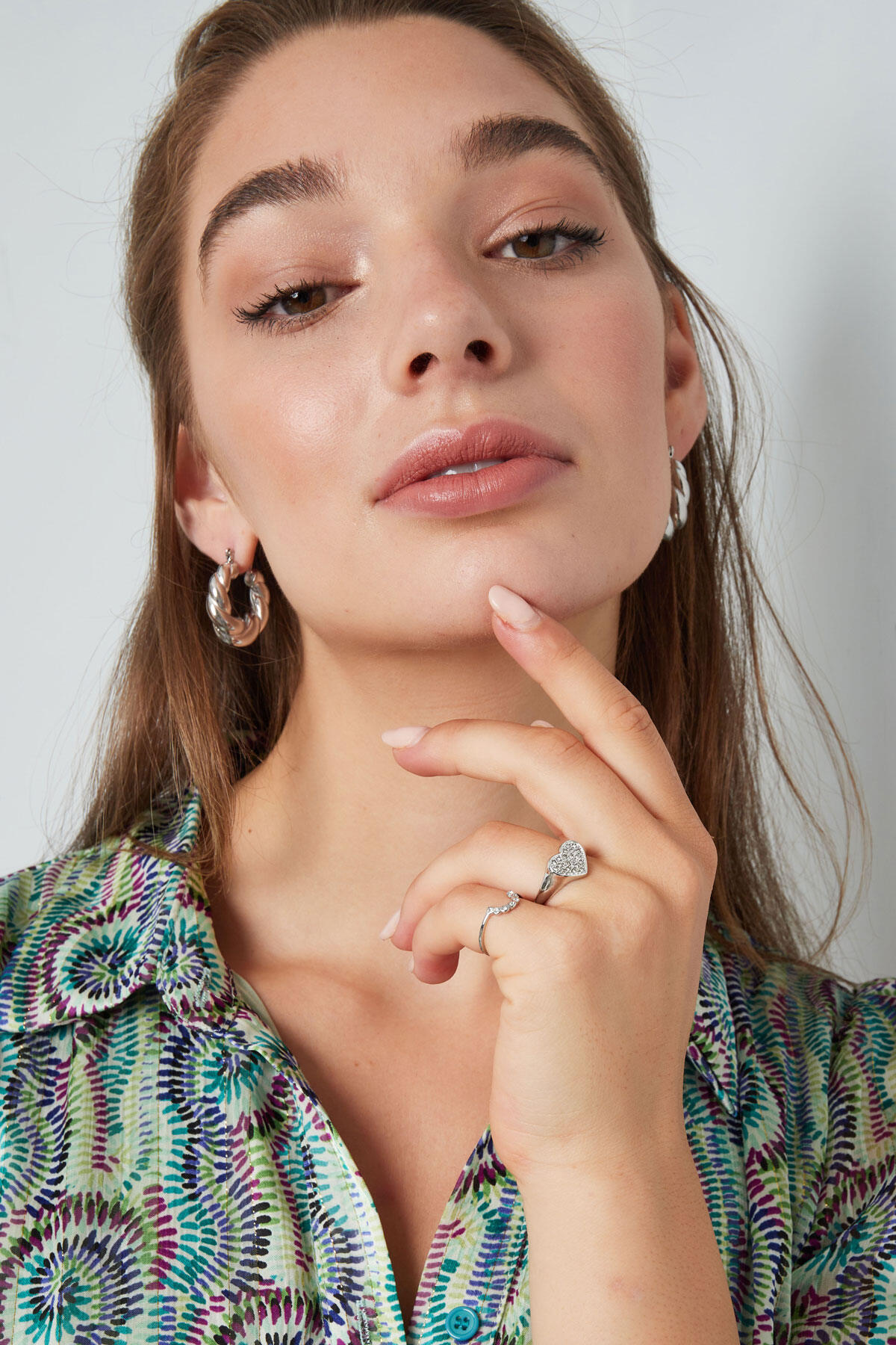 ring heart with stones 2