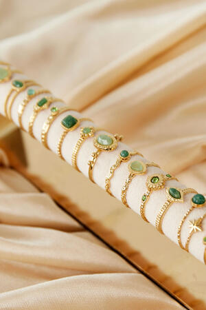 Rings display stones - Gold color/green h5 Picture2