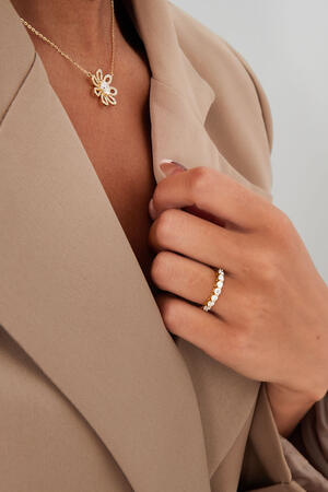 Ring small stones in a row - Gold Color - 16 h5 Picture2