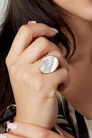 Ring large stone - Gold color/turquoise h5 Picture2