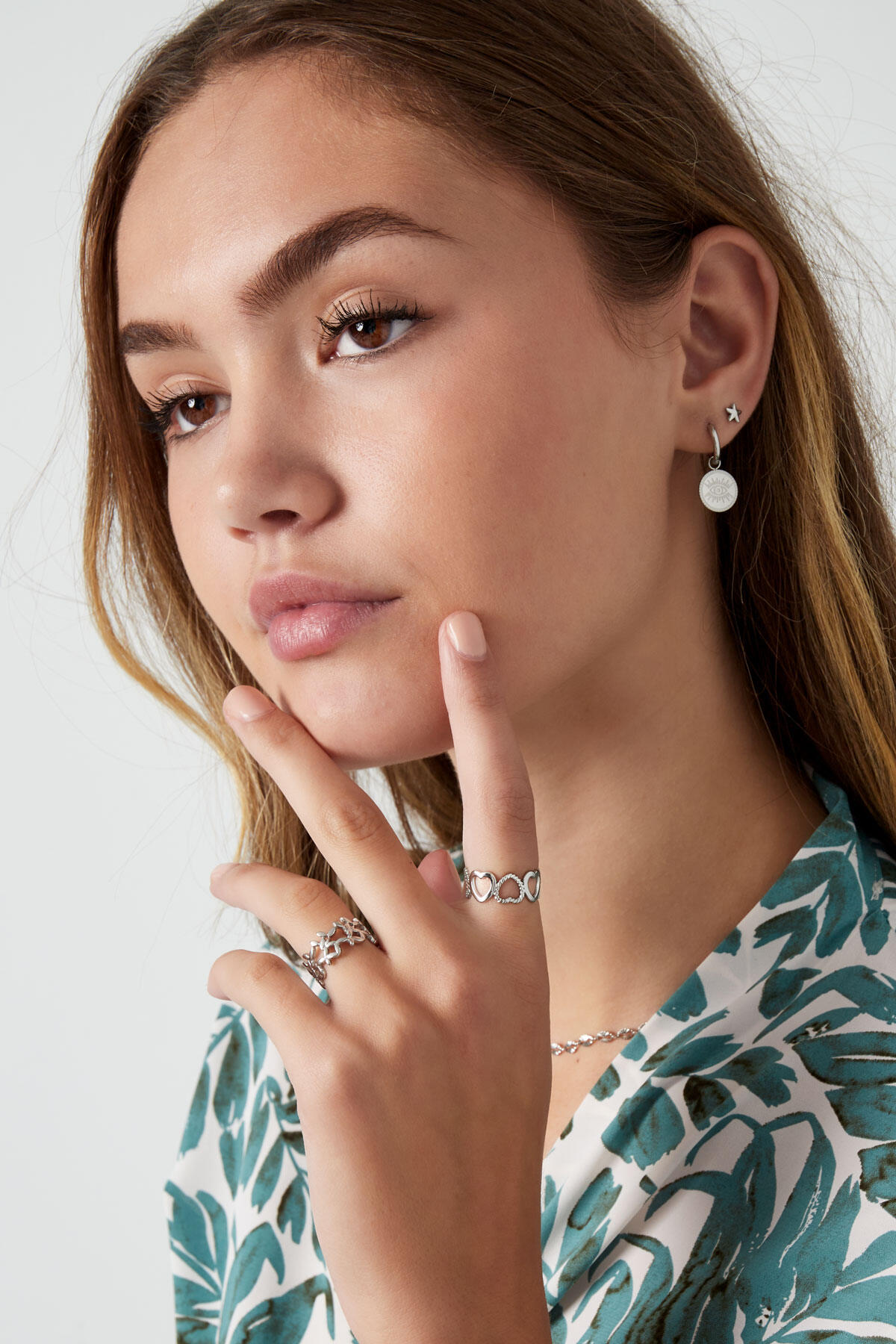 Ring different hearts - Silver Color color h5 Picture3