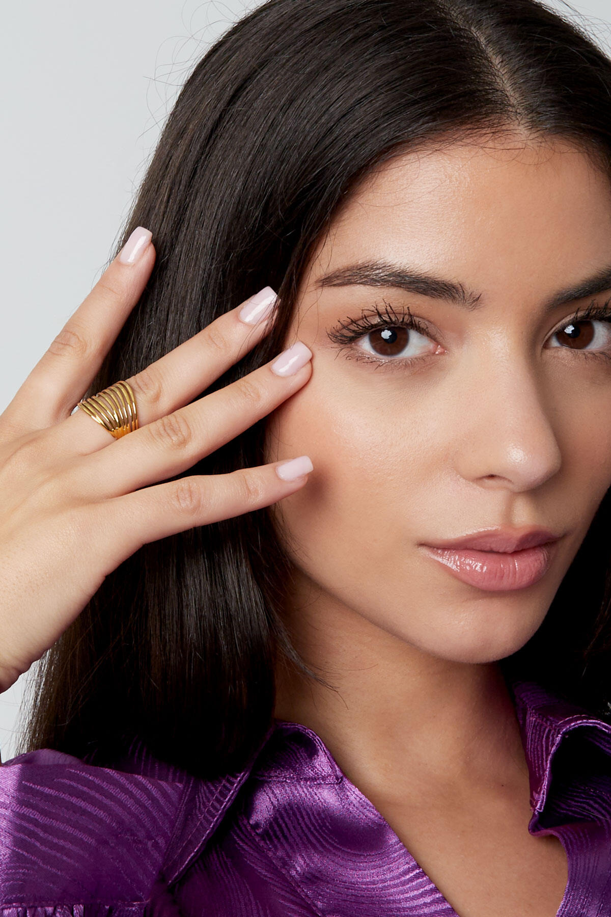 Ring ausgeschnittene Linien – Goldfarbe - Goldfarbefarbe 2