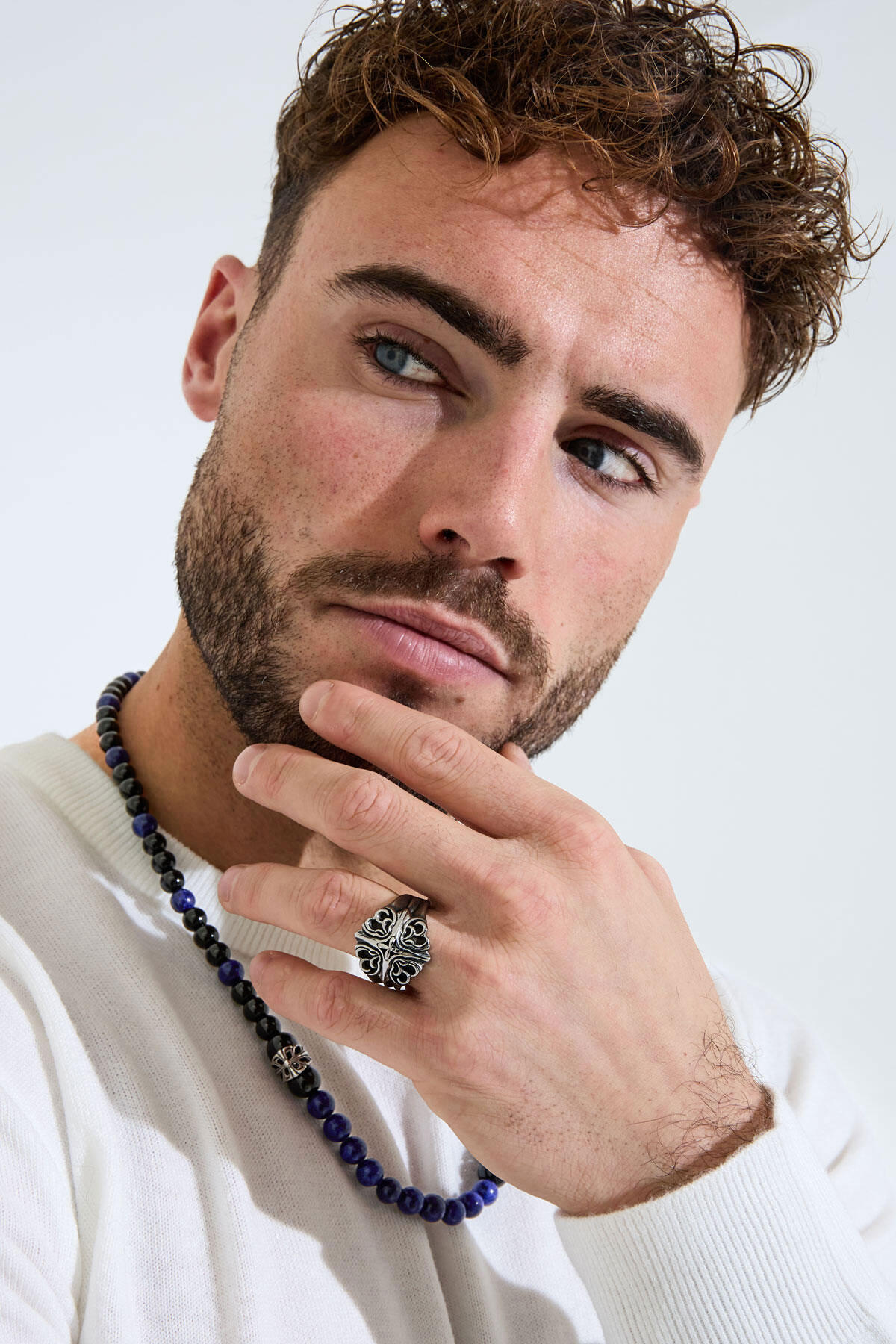 ornamento per anello da uomo sottile h5 Immagine2