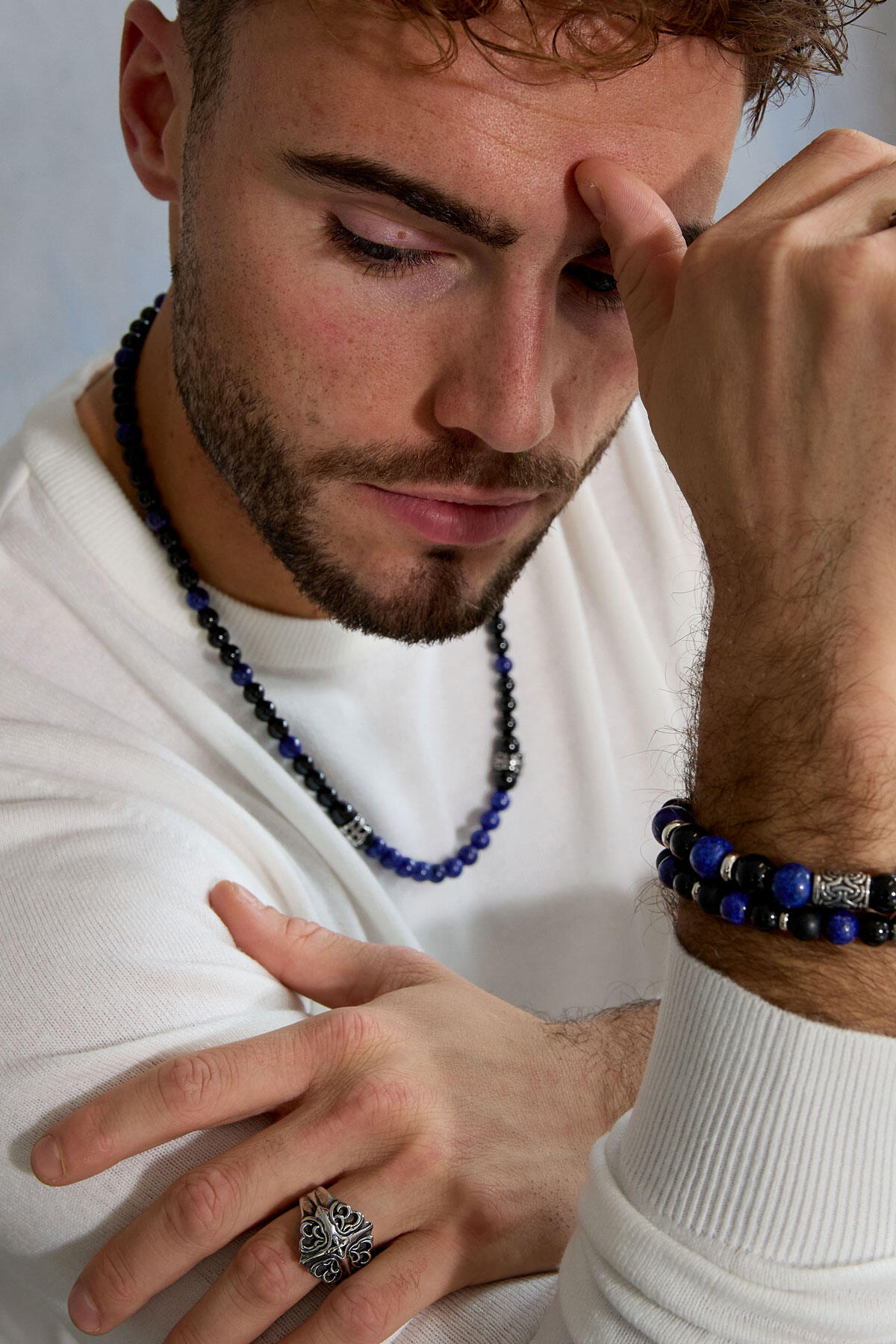 ornamento per anello da uomo sottile h5 Immagine3