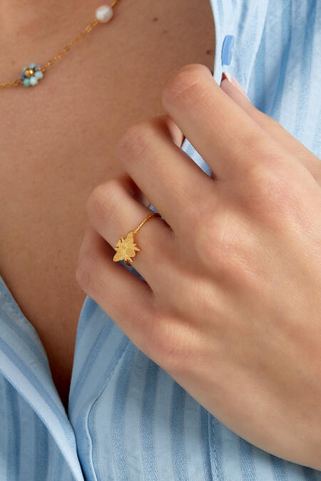 Ring mit Biene – Goldfarbe - Goldfarbefarbe