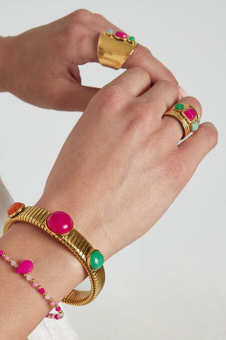 Statement Ring Met Gekleurde Stenen 2