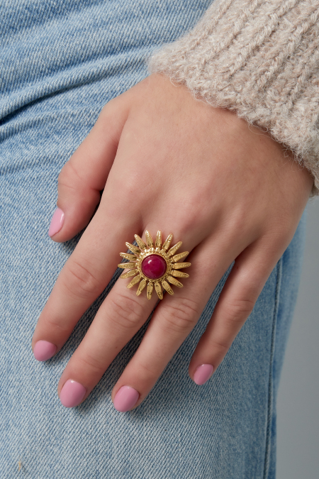 Sun With Colored Stone Ring 2
