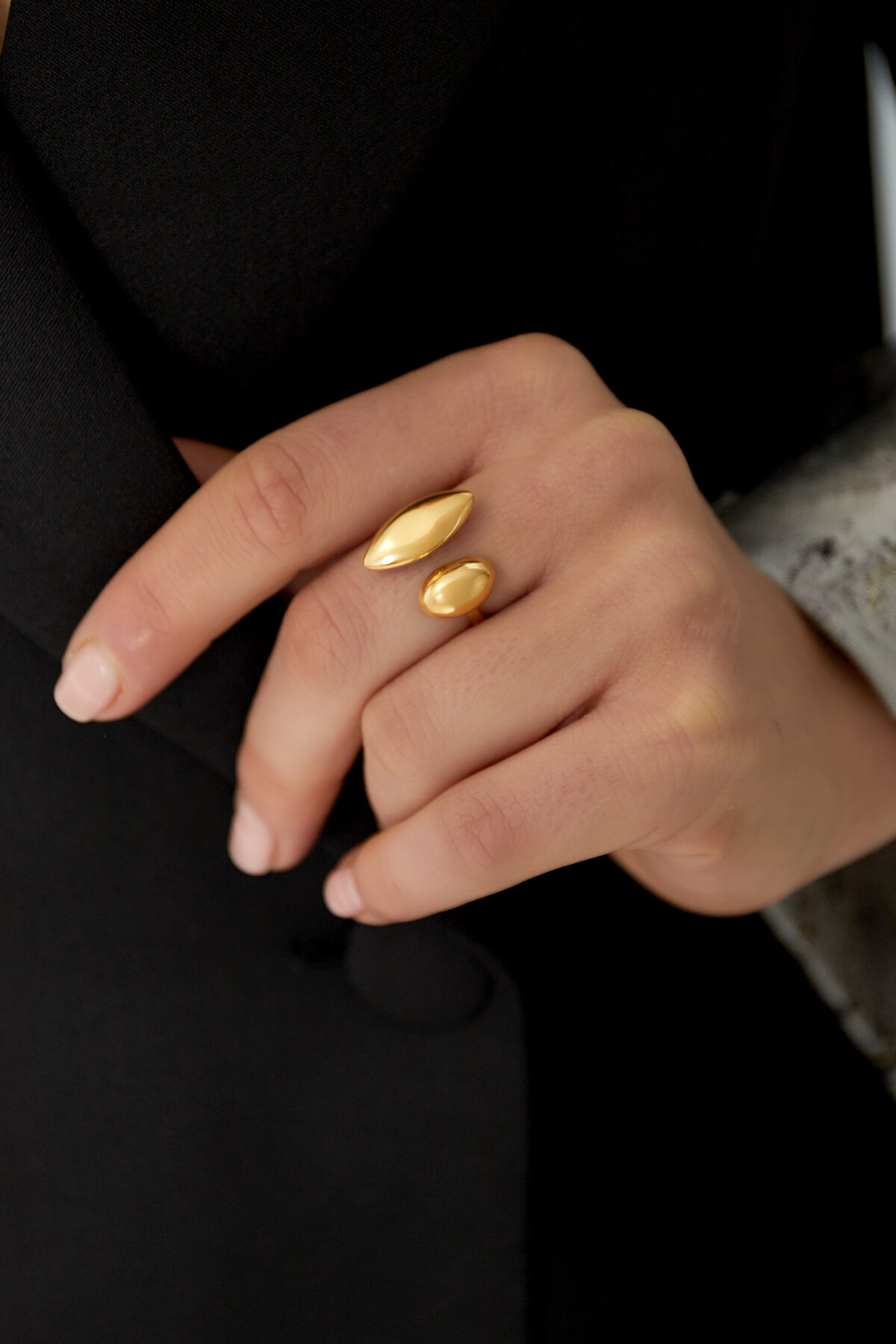 Anillo dúo diverso - Color oro Imagen2