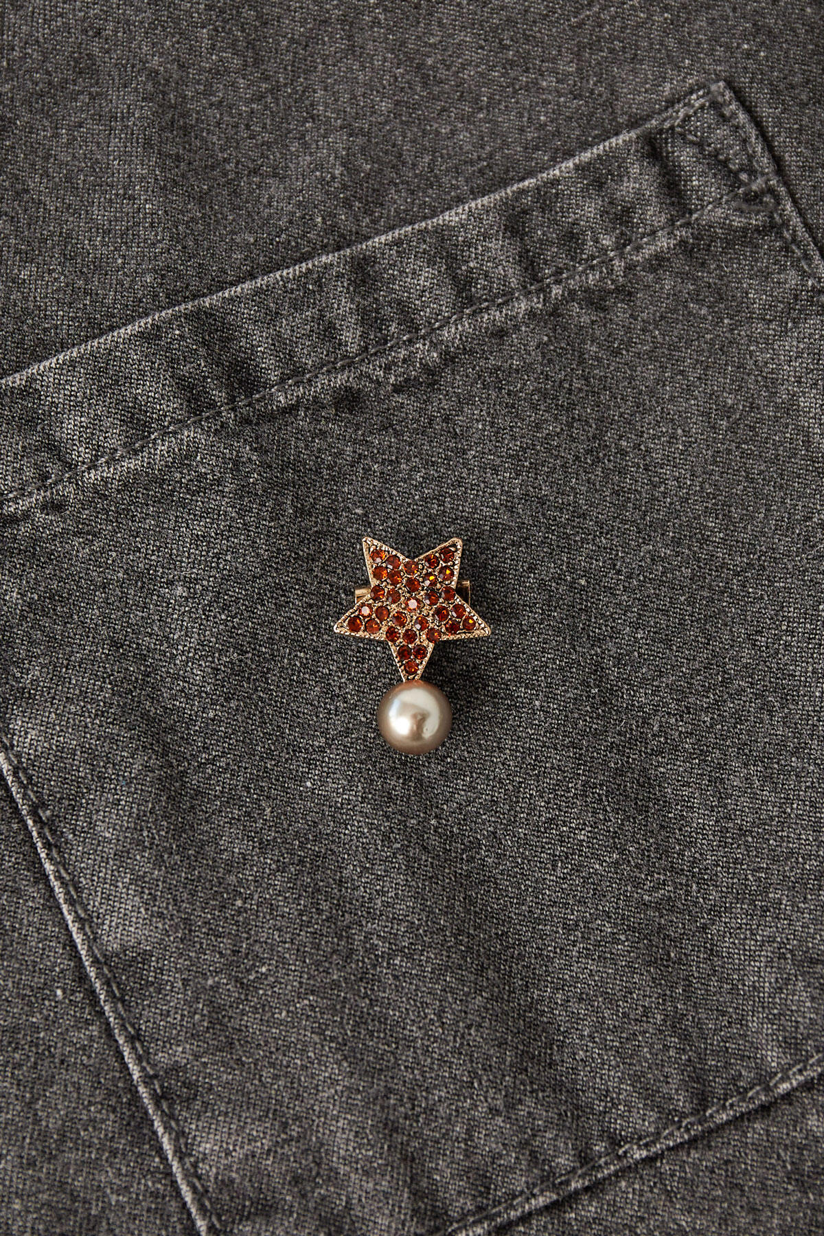 Broche de estrella brillante - Rojo vino h5 Imagen2