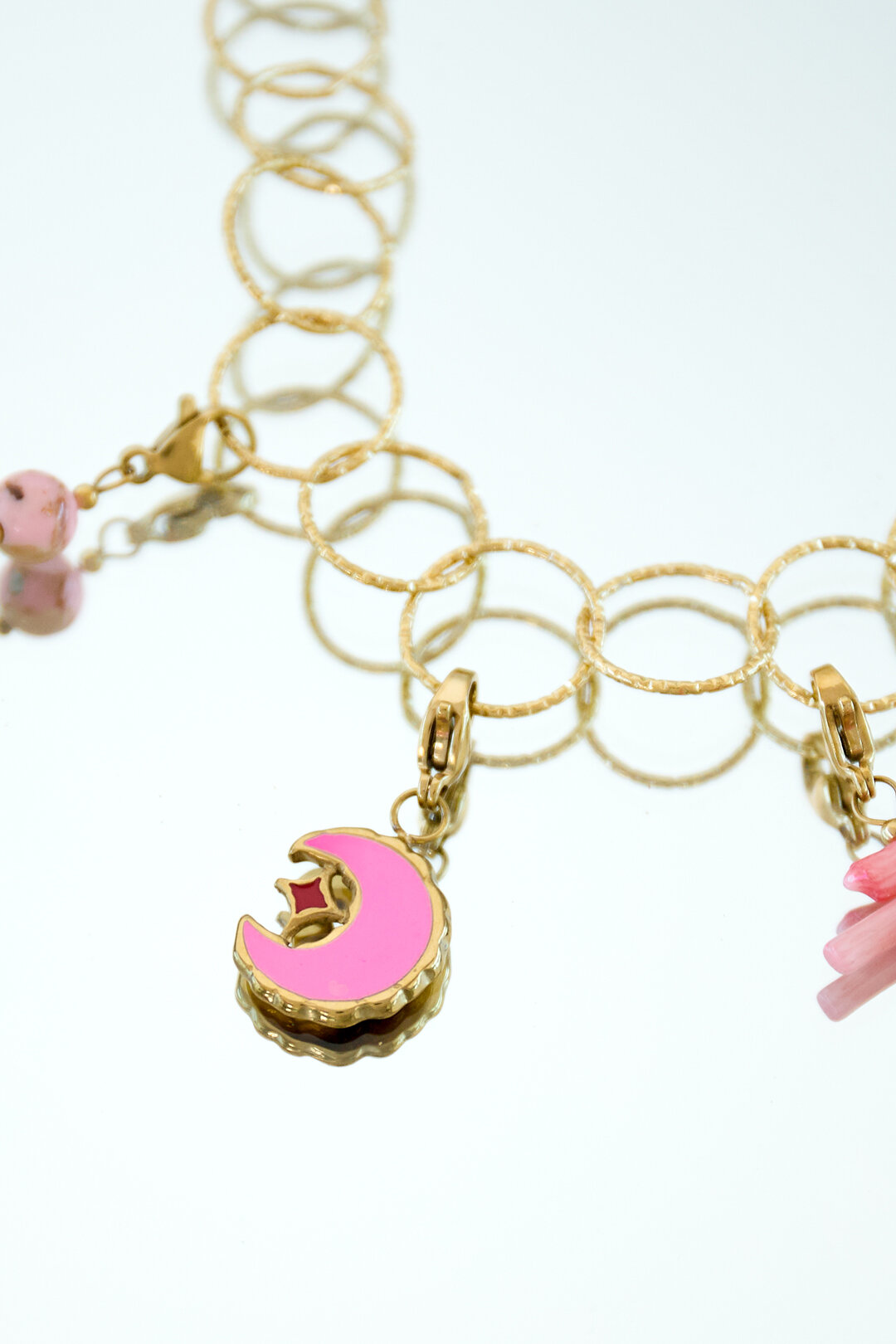 Pink moon jewelry charm