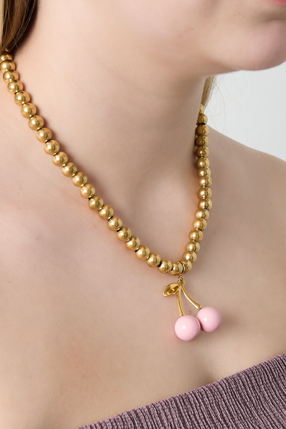 Pink cherry jewelry charm h5Picture2