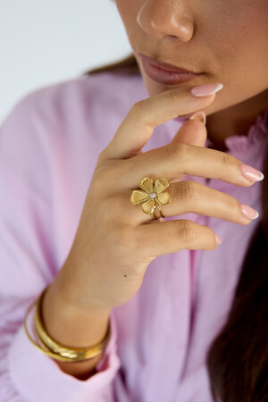 Stainless Steel Statement Rings Flower Simple Daily Simple Series Women's jewelry h5 Picture5