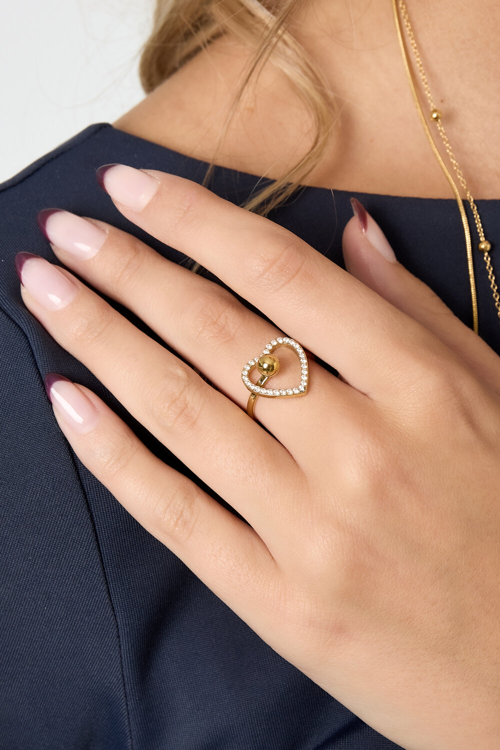 Stainless Steel Statement Rings Heart Casual Daily Simple Series Women's jewelry h5Picture2