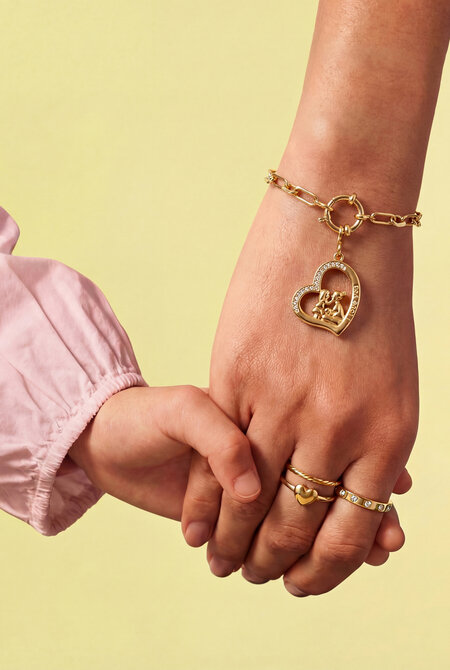 Jewelry charm mother and daughter silhouette DIY