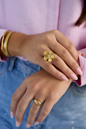 Stainless Steel Statement Rings Flower Simple Daily Simple Series Women's jewelry h5 Picture4