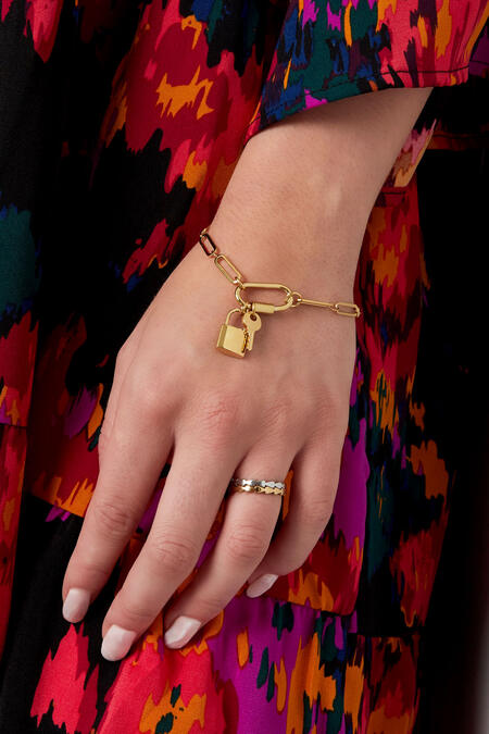 maglie del bracciale chiave e lucchetto