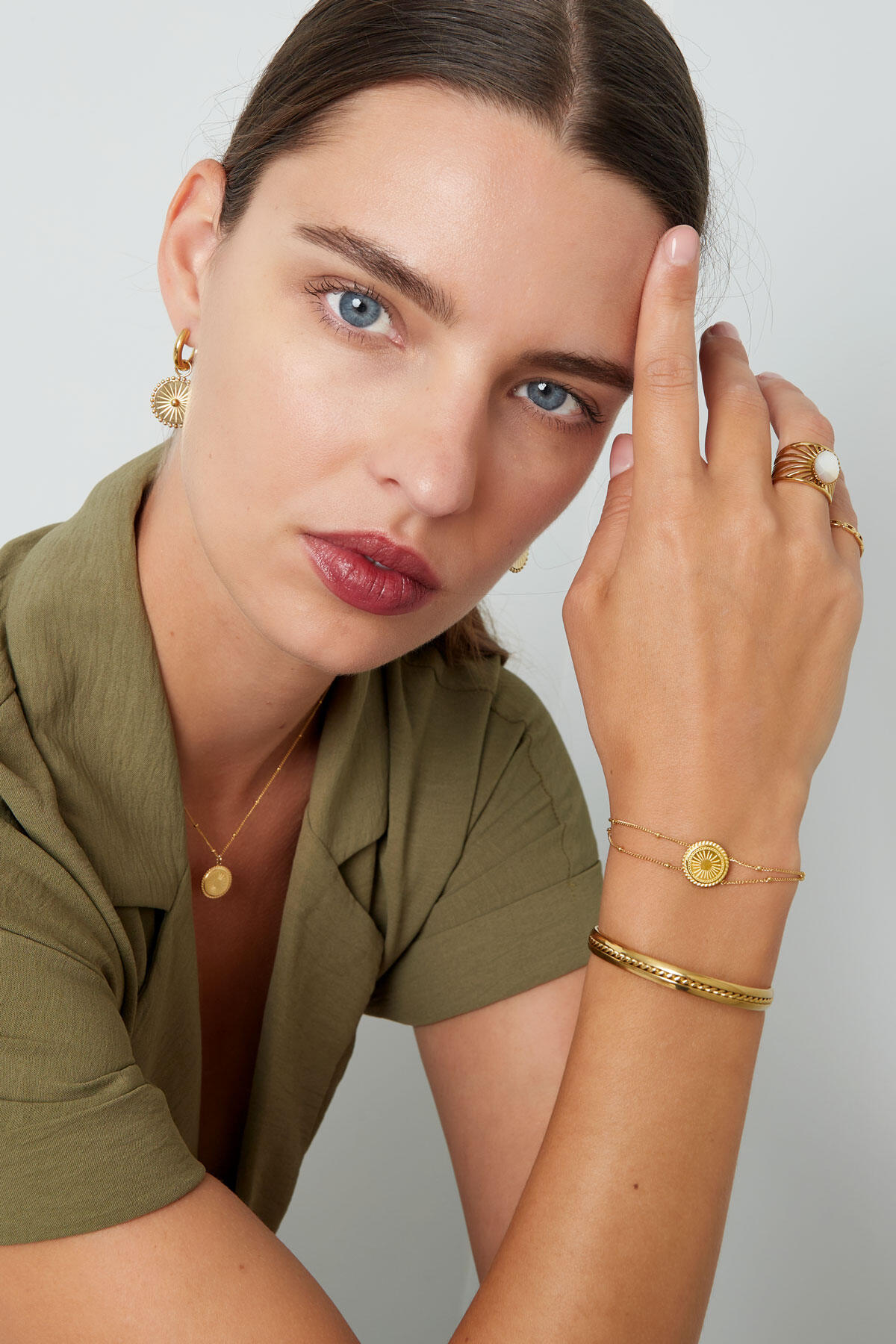 bracciale a doppia maglia con moneta Immagine2