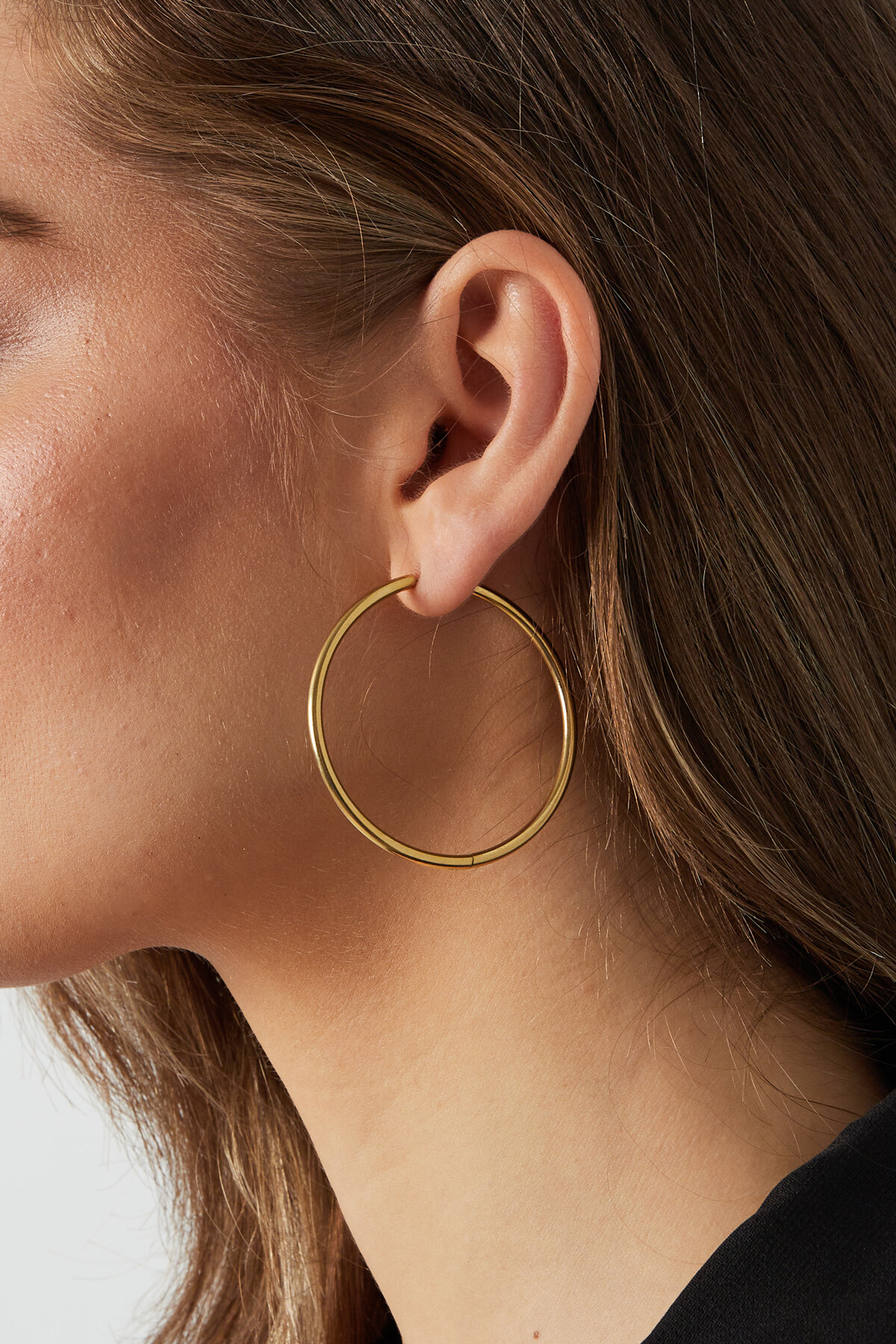 Boucles d'oreilles en acier inoxydable créoles grand Image2