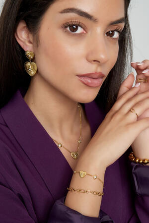 boucles d'oreilles cœurs tendance avec pierres h5 Image4