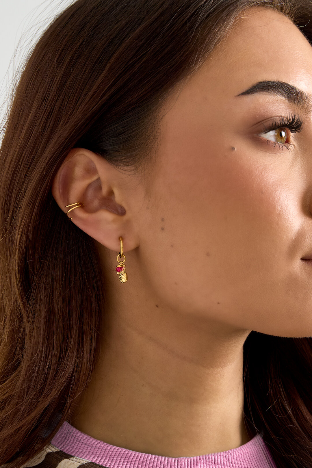 Earcuff Spiral Gold Goud kleur Stainless Steel Afbeelding5