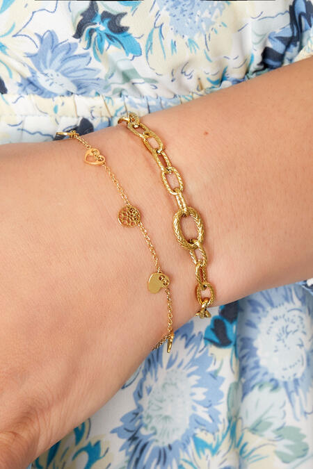 bracciale con ciondoli - acciaio inossidabile color colore oro