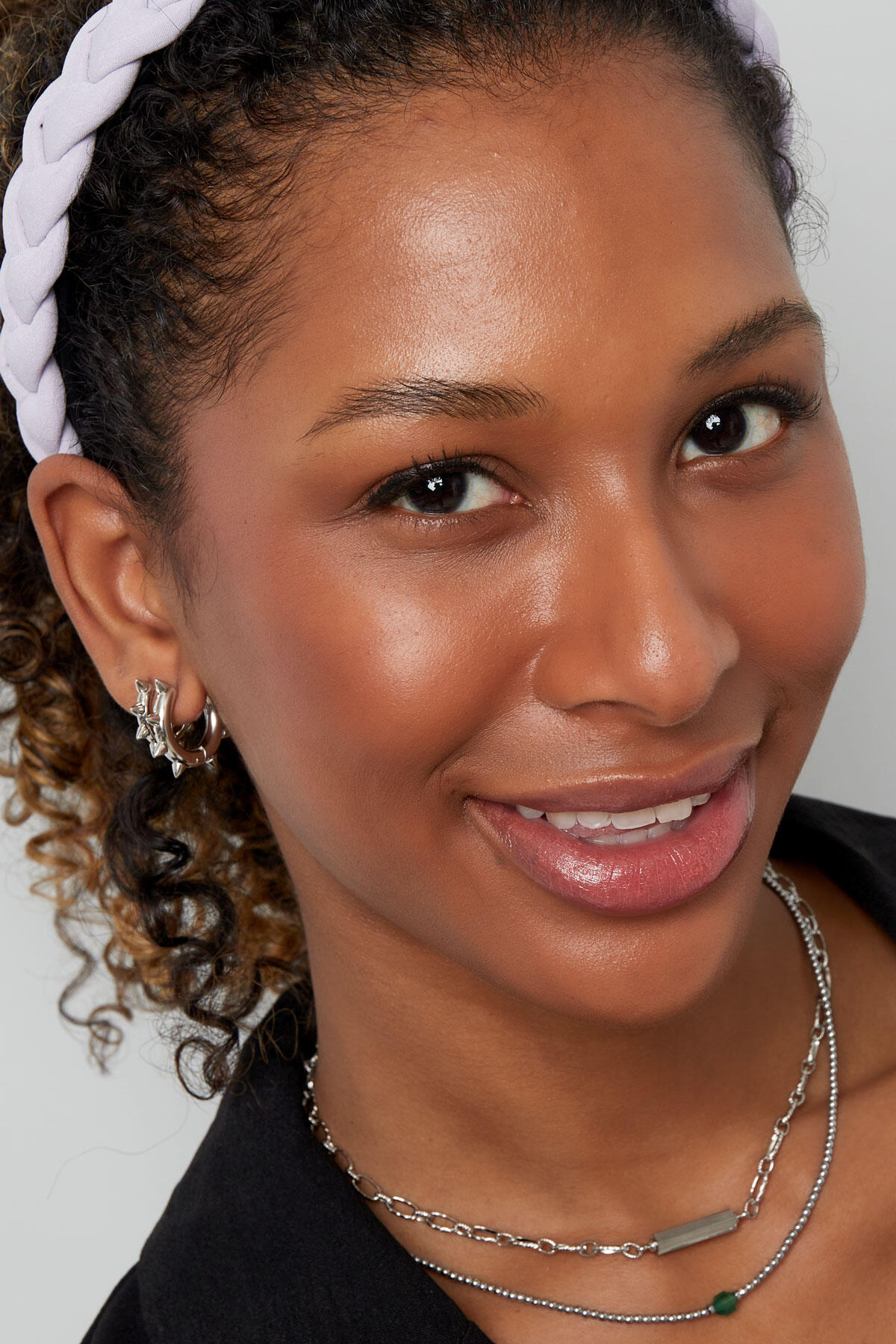 Boucles d'Oreilles Pointes Rondes Larges - Doré Acier Inoxydable h5 Image4