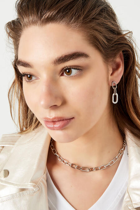 Ear Studs Link - Gold Color Stainless Steel 2