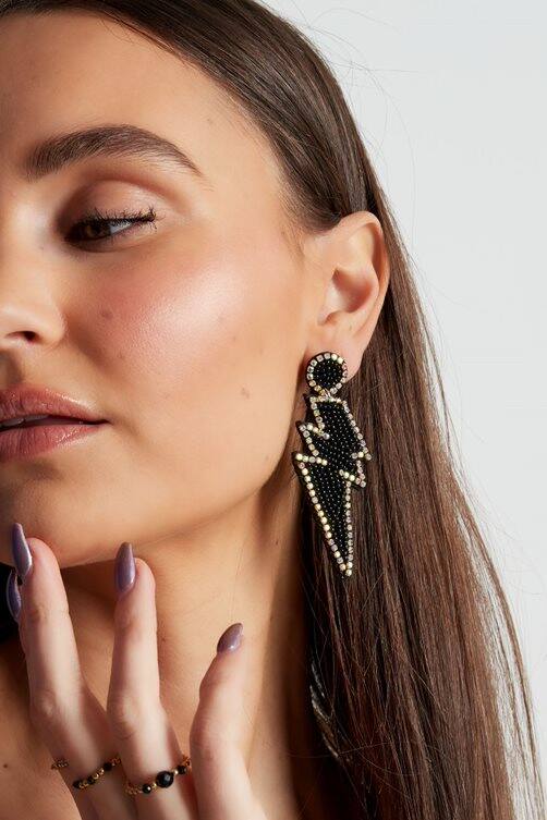 Pendientes perlas relámpago - vidrio rosa Imagen3