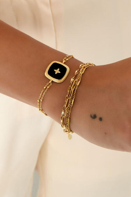 bracciale doppio ciondolo quadrato