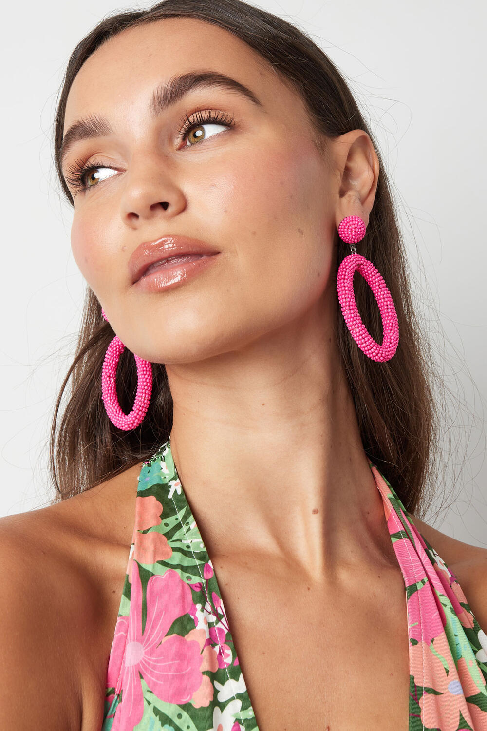 Pendientes abalorios candy alargados - Acero inoxidable blanquecino h5Imagen2