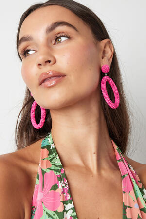 Pendientes abalorios candy alargados - Acero inoxidable blanquecino h5 Imagen2