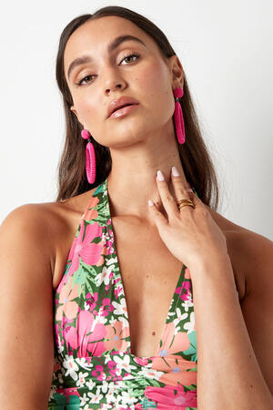 Pendientes abalorios candy alargados - Acero inoxidable blanquecino h5 Imagen4